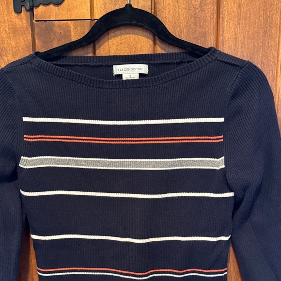 Liz Claiborne Multicolor Striped Knit Top - Picture 3 of 7